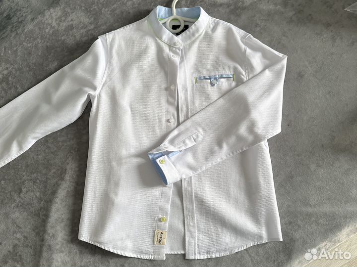 Рубашка белая для мальчика 7-8 лет