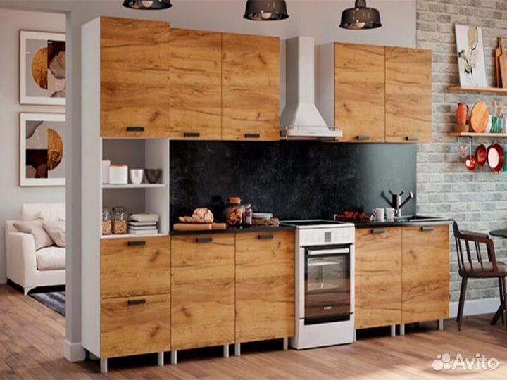 Кухня Крафт тумба 4Р1 корпус белый, фасад 4Р1 ст