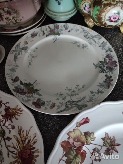 Блюдо старинное Европа птички