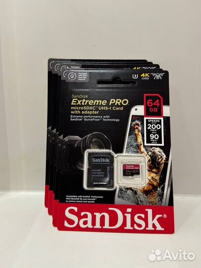 Карта памяти MicroSD Sandisk Extreme Pro 64 Gb