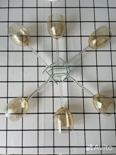 Калининские желтые бокалы фужеры стекло