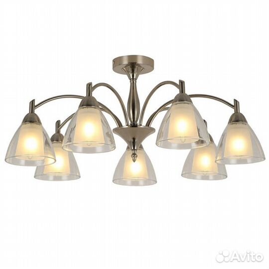 Люстра потолочная hiper Flow E14 8х40Вт стекло сат