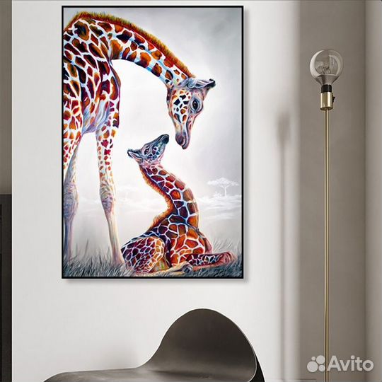 Картина маслом жирафы