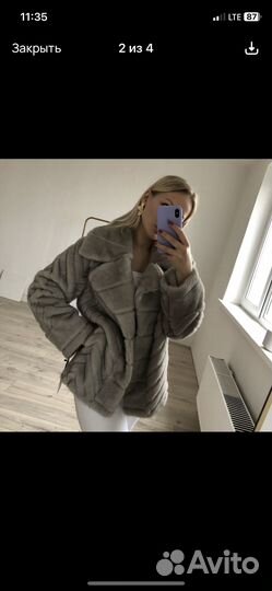 Шуба серая Соболь XS-XL новая