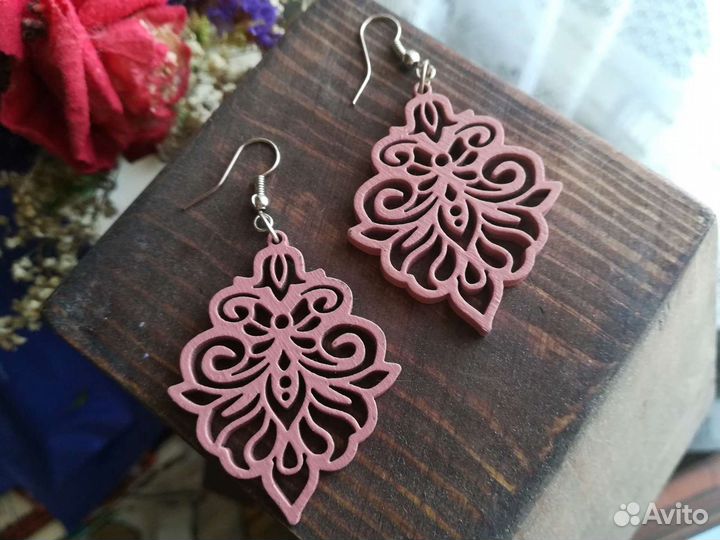 Деревянные серьги