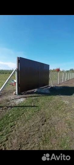 Ограждение,бурение,установка столбов(бетон)