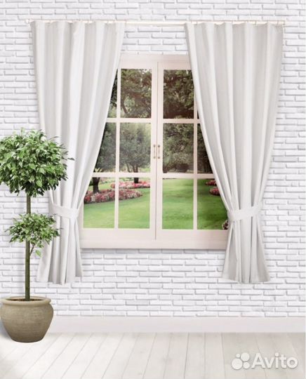 Кухонные шторы светло-серые