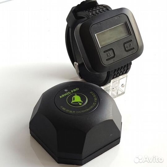 Кнопка вызова персонала официанта Бургер и часы