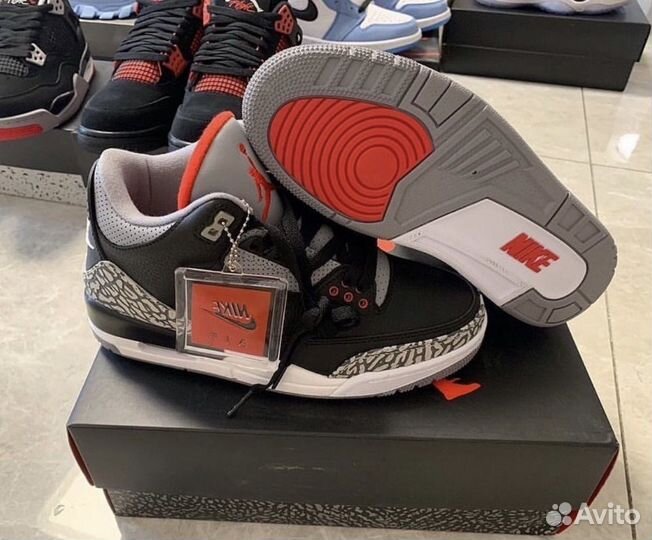 Nike Air Jordan 3 Black Cement Кроссовки