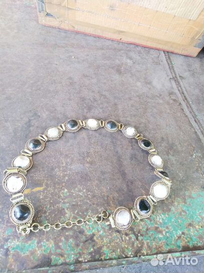 Пояс ручная работа камни,металл