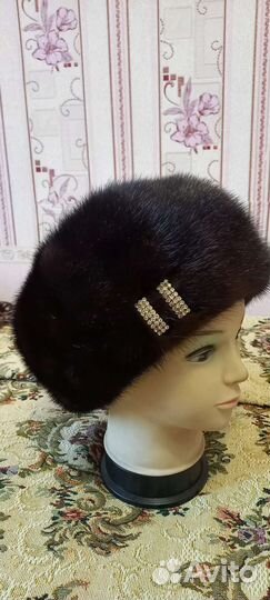 Норковый мягкий берет