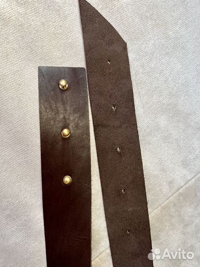 Ремень натуральная кожа (S-M) с латунными кнопками