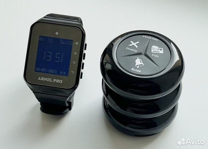 Комплект вызова персонала кнопка/часы официанта