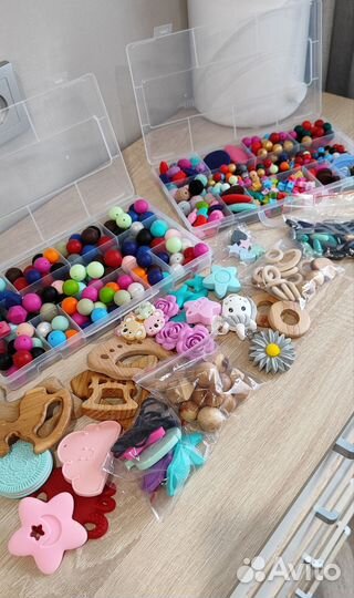 Фурнитура силиконовая бусины грызунки держатели