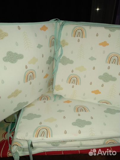 Бортики в детскую кроватку со съёмными чехлами