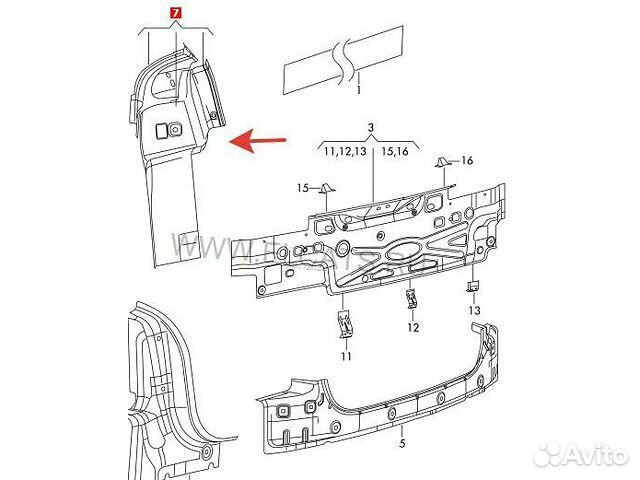 Панель кузова задняя левая (под фонарь) Polo Rapid