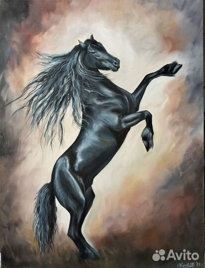 Картина лошадь маслом на холсте