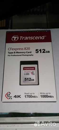 Карта памяти Transcend CFexpress 820 512Gb