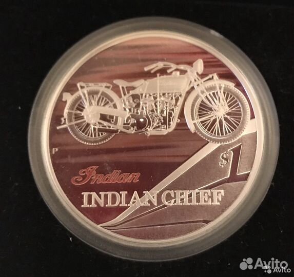 1 доллар Тувалу 2008 г. Классические мотоциклы