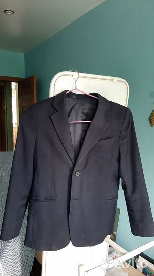 Пиджак темно-синий на мальчика 134