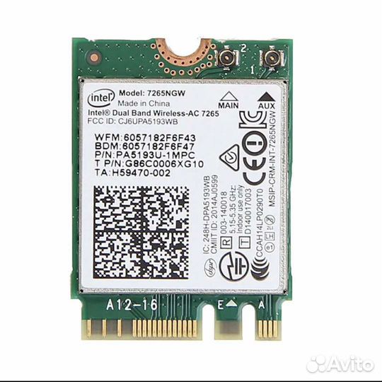 BT, WiFi модуль для ноутбука 5 ггц Intel 7265NGW