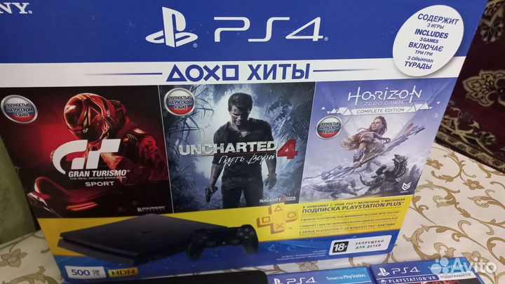 Ps4 slim 500гб + игры