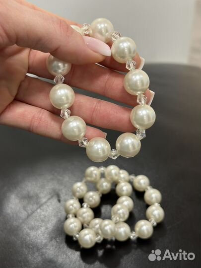 Браслеты на руку жемчуг (бижутерия) 3 шт