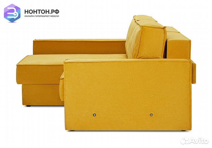 Диван угловой еврокнижка двухместный Тревис желтый