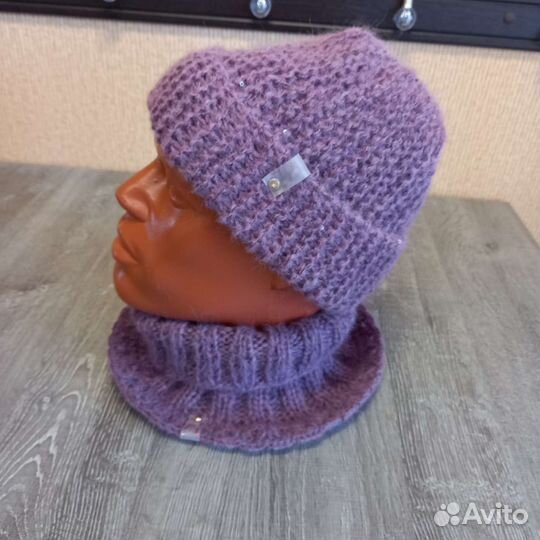 Комплект женский шапка и воротник манишка