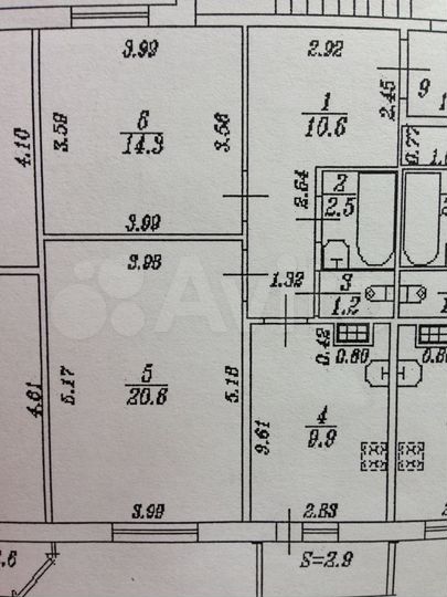 2-к. квартира, 59,1 м², 3/4 эт.
