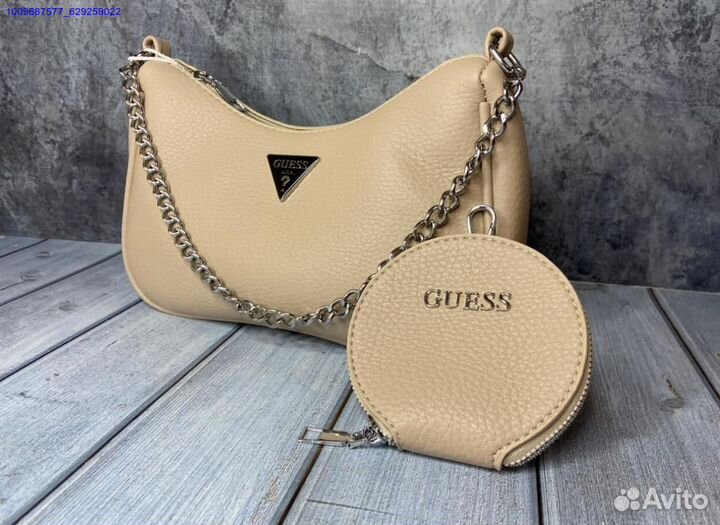 Сумка Женская Guess багет бежевый