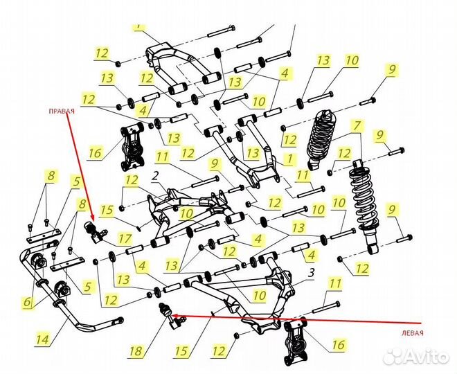 Стойка (шарнир) стабилизатора для квадроциклов рм