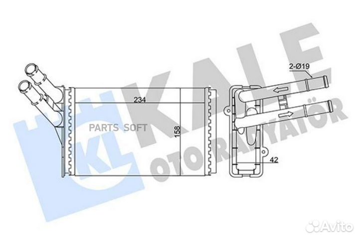 Kale 347370 347370 радиатор печки\ Audi 80/A4 86