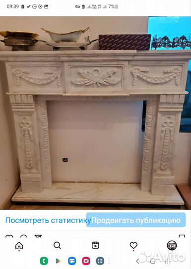 Камины из натурального мрамора