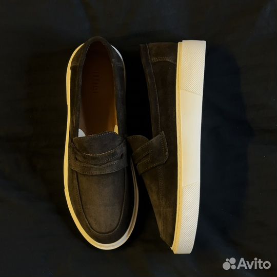 Лоферы натуральная замша