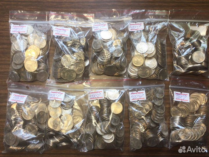 1 копейка 1997-2009 годов, все сп, 1000 монет