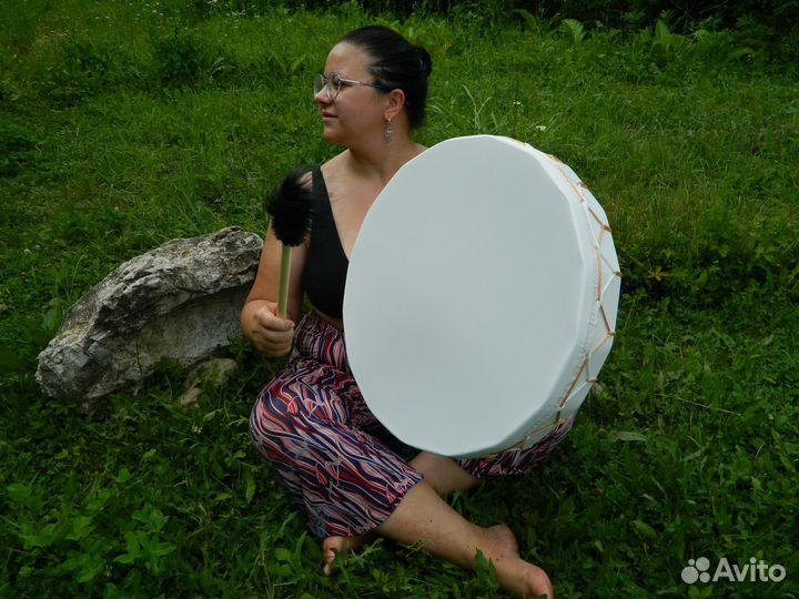 Белый шаман, бубен 50см