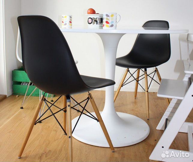 Стулья eames обеденные пластик в наличии (черный)
