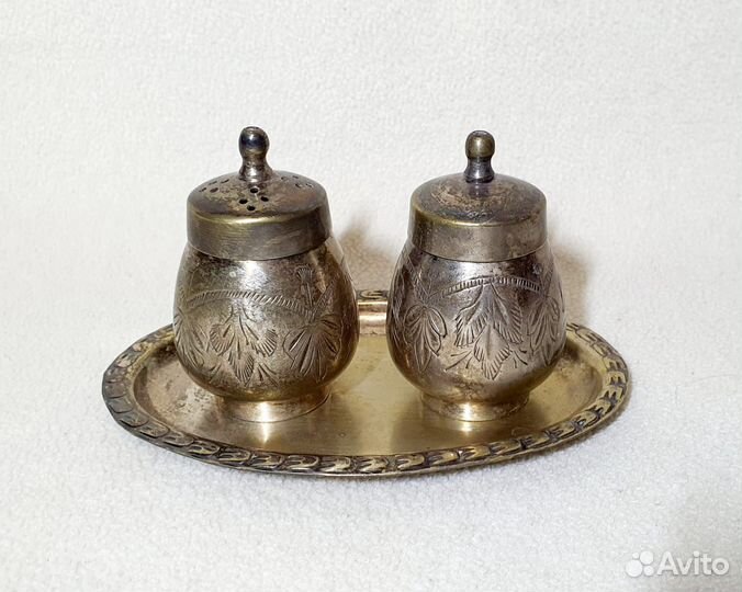 Набор для специй. Латунь, серебрение