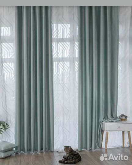 Шторы Адора топаз новые на окна пошив