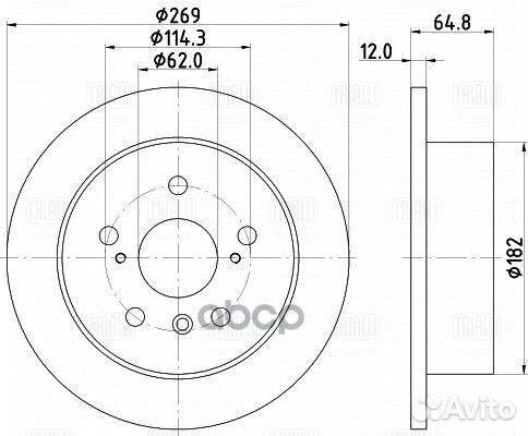 Диск торм. для а/м Toyota Camry (01) /Lexus ES