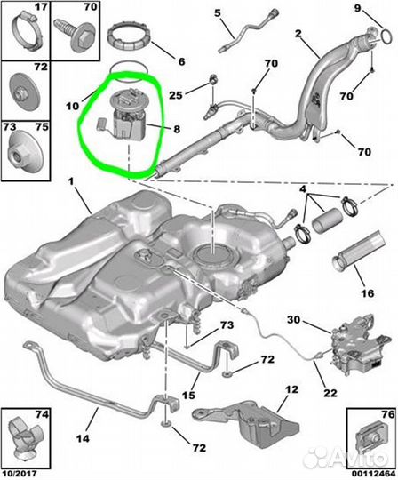 Топливный насос (Бензонасос) Peugeot Traveller