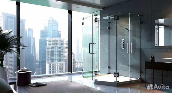 Стеклянные душевые перегородки