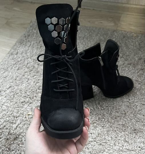 Ботильоны, сапоги зимние женские черные