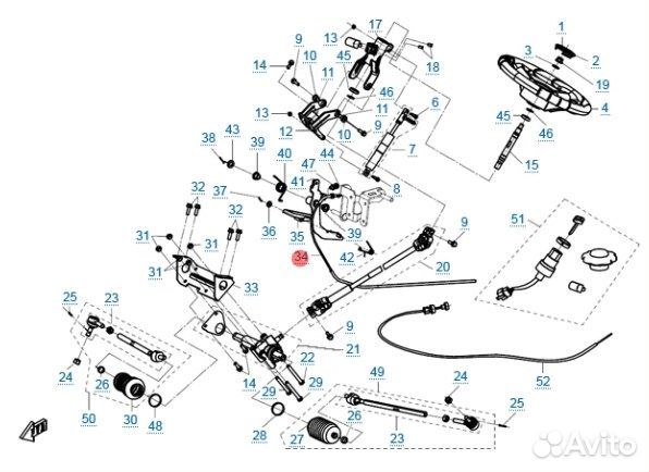 Трос газа для квадроцикла CF625-Z6 EFI