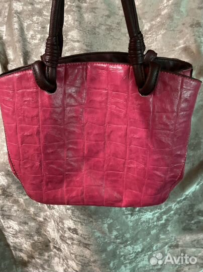 Сумка натуральная кожа розовая