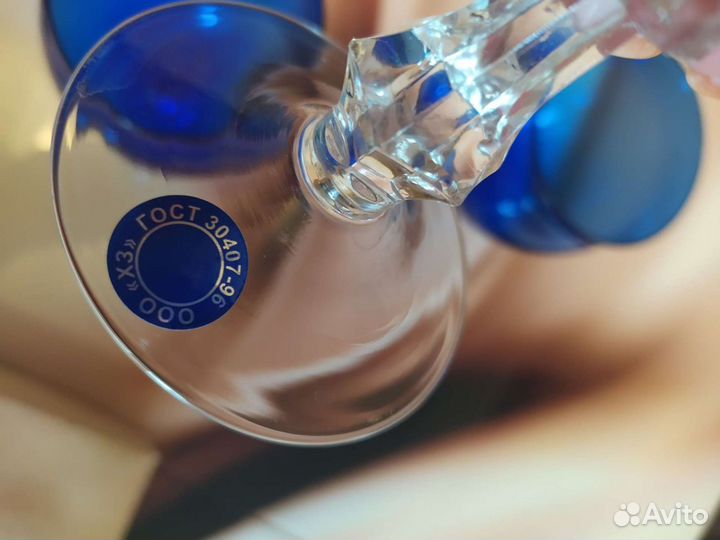 Фужеры новые 6 шт. цветной хрусталь гхз