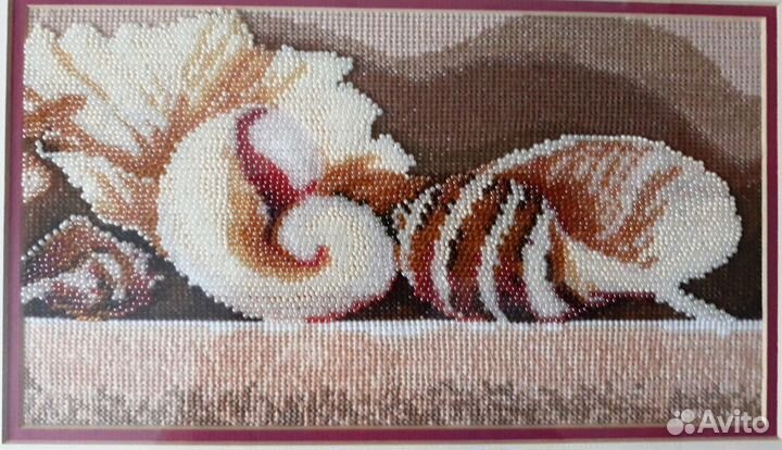 Картина вышиты крестом и бисером