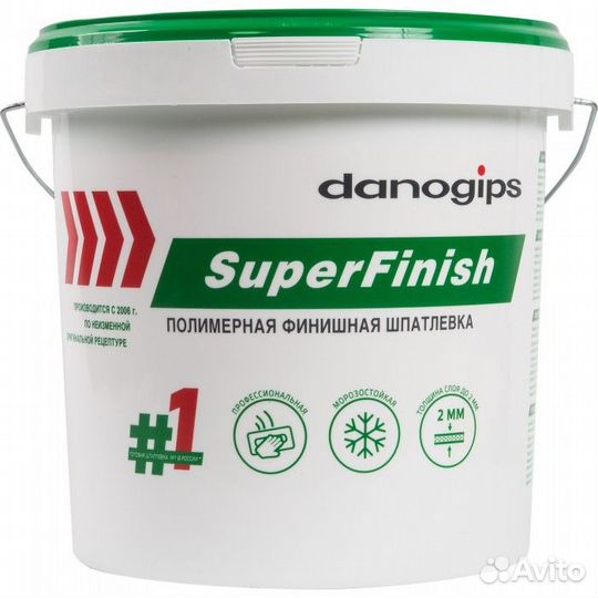 Готовая финишная шпаклевка Danogips SuperFinish