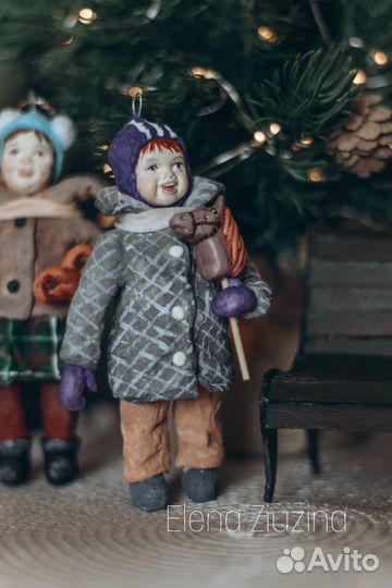 Ватная игрушка на ёлочку